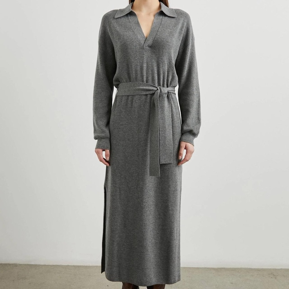 Rails Dru belted sweater dress in dark grey size medium